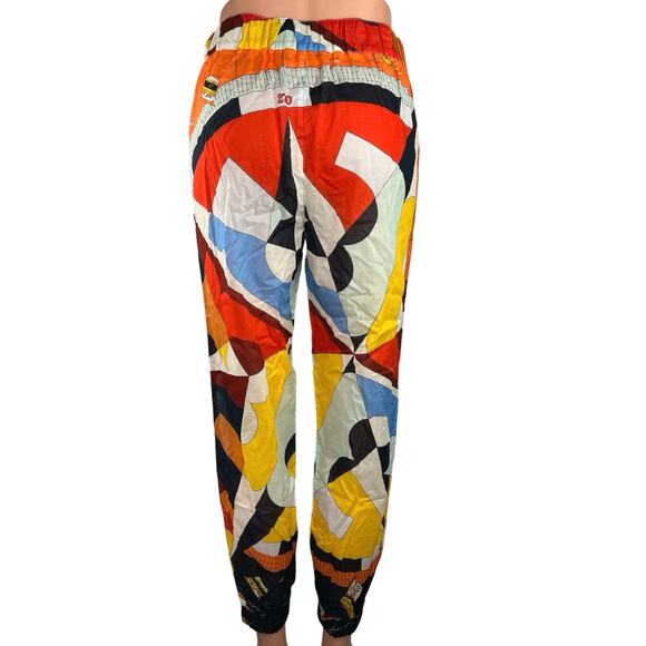 TORY BURCH Multicolor Geometric Print Tapered Leg Pull-On Casual Beach Pant XS - Picture 3 of 6